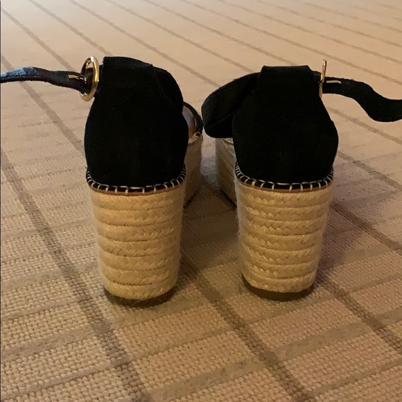 Aqua black suede ankle strap wedge - Picture 3 of 5